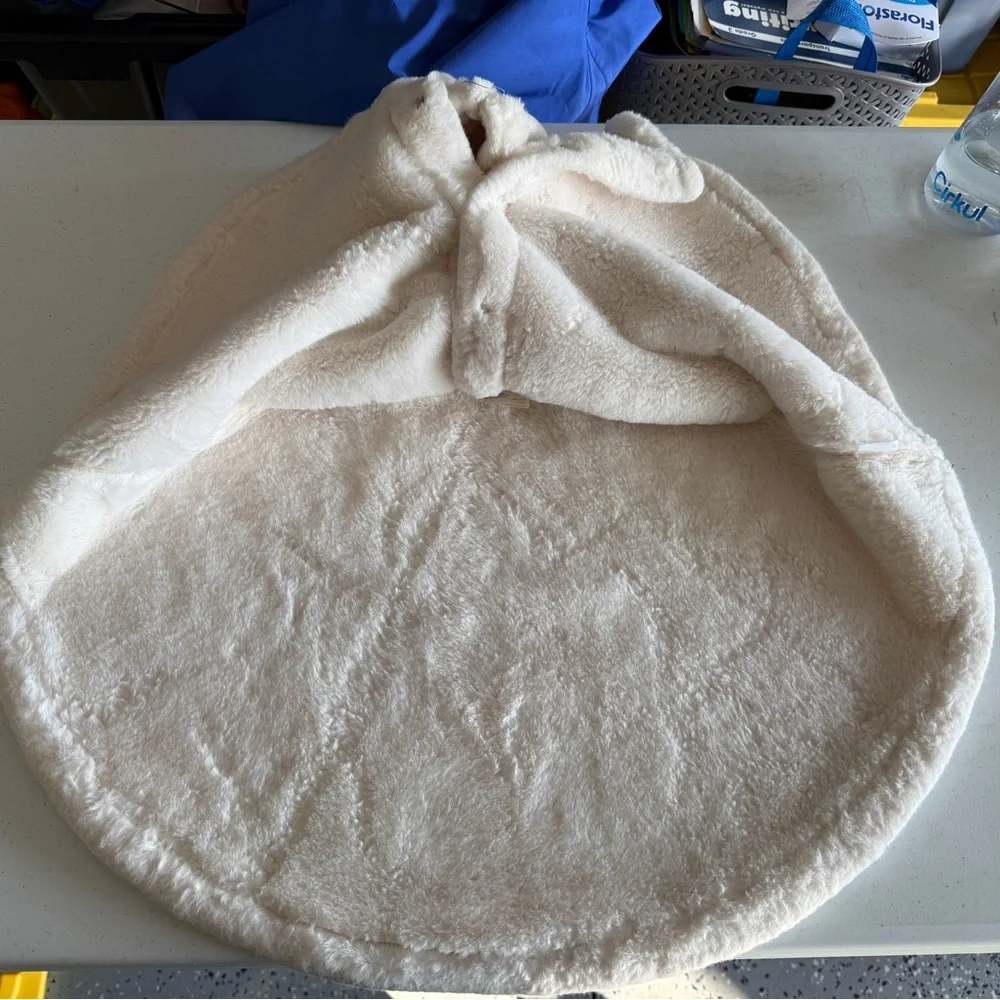 **!HUGE SALE!** First Impressions winter white faux shearling cape - Picture 3 of 5